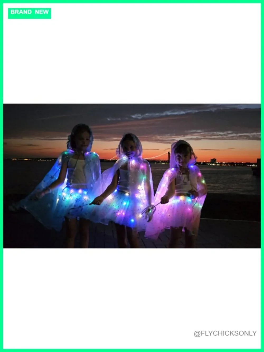 Light Up Unicorn Princess Dress Cape Tutu Set with Crown Wand for Girls